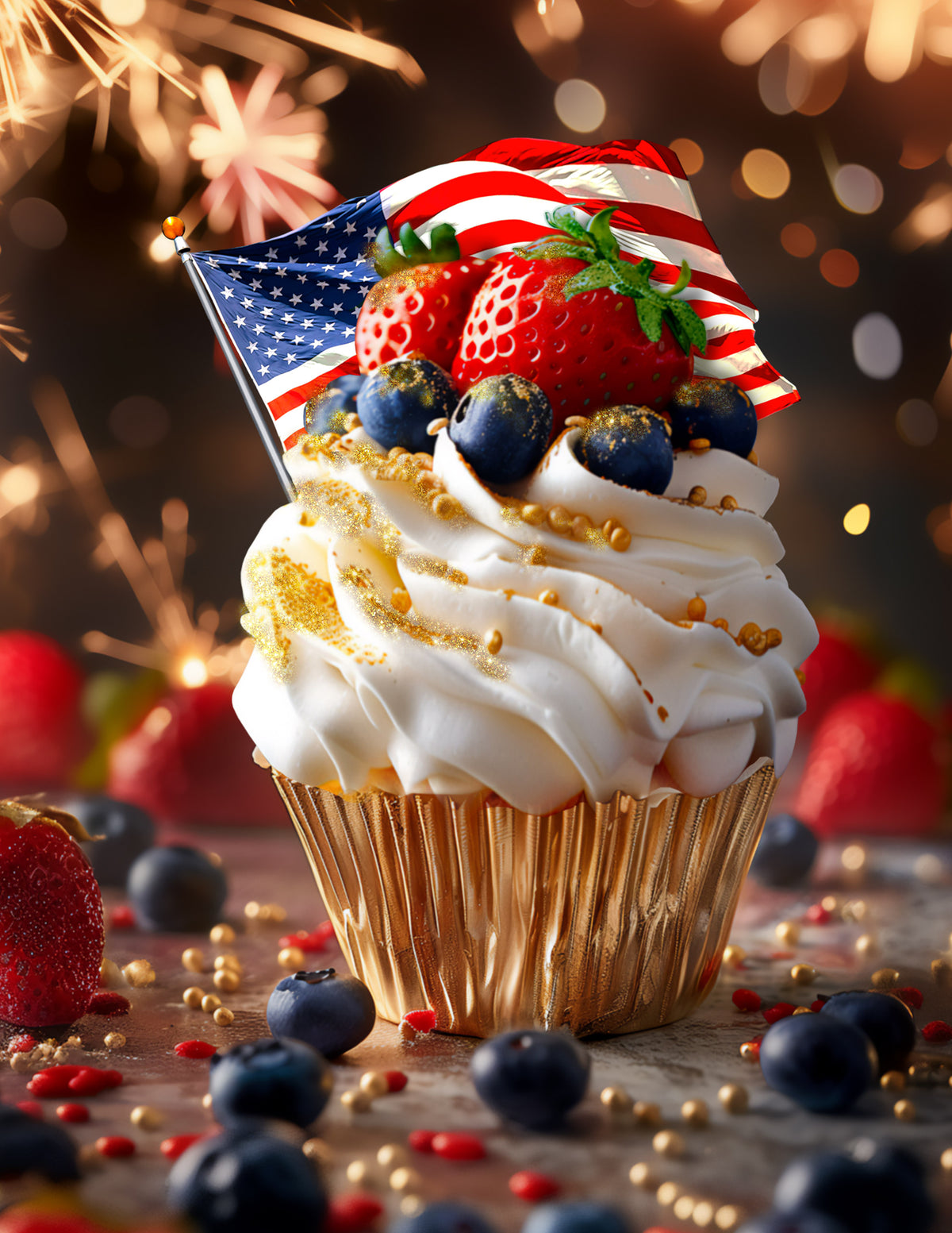 4th of July Patriotic Cake Art Bundle | Printable Cake Wraps, Sheet Cake Topper, Cupcake & Cookie Toppers