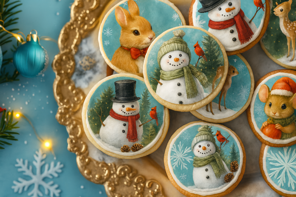 Frosty the Snowman Winter Wonderland Christmas Cake, Cookies and Cupcakes