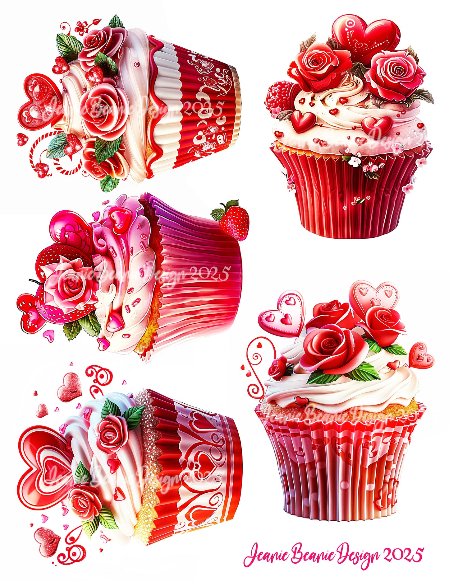 Valentine’s Cupcake Toppers -Create Magical Valentine’s Day desserts effortlessly with these whimsical, high-quality Edible Cup Cake toppers!