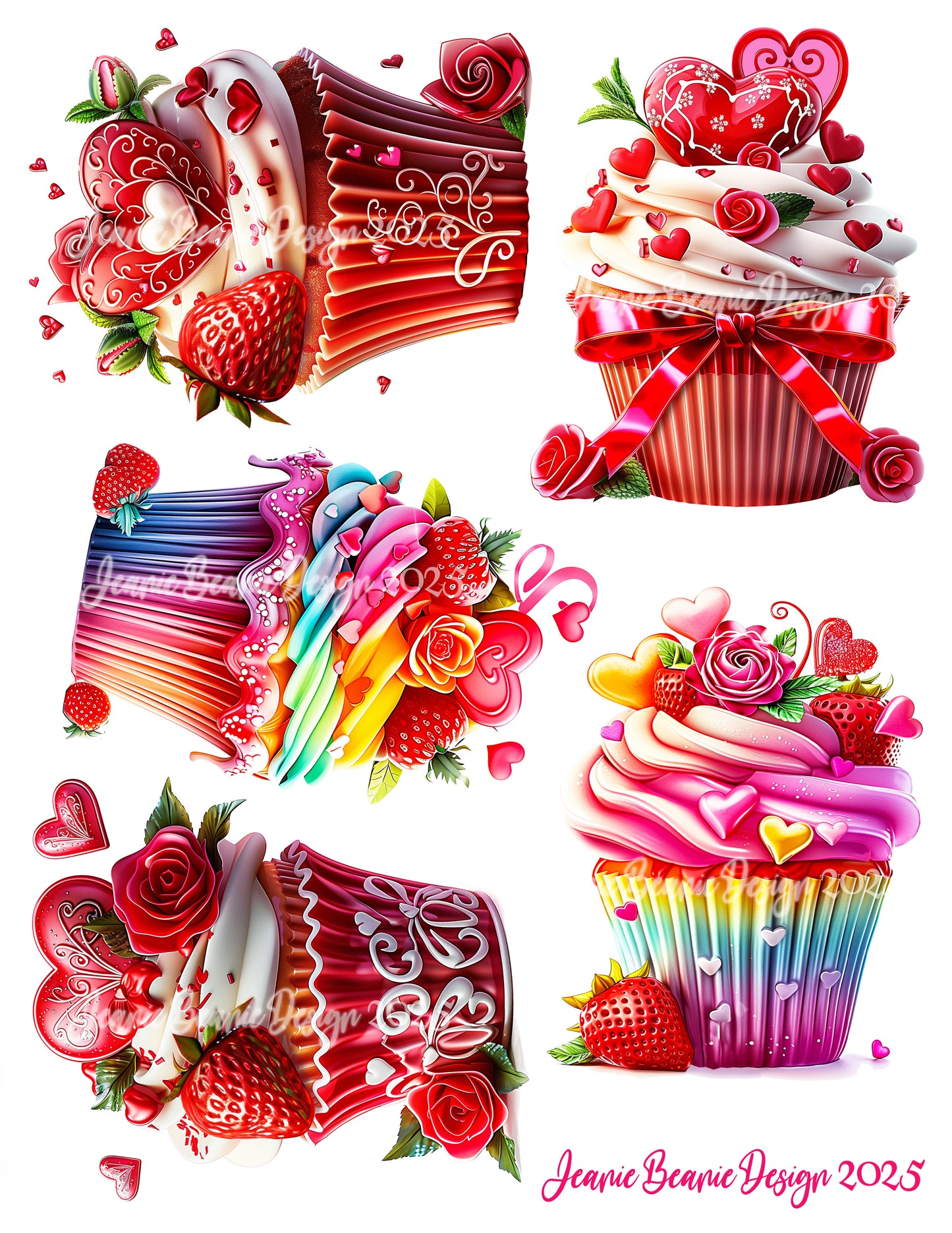 Valentine’s Cupcake Toppers -Create Magical Valentine’s Day desserts effortlessly with these whimsical, high-quality Edible Cup Cake toppers!
