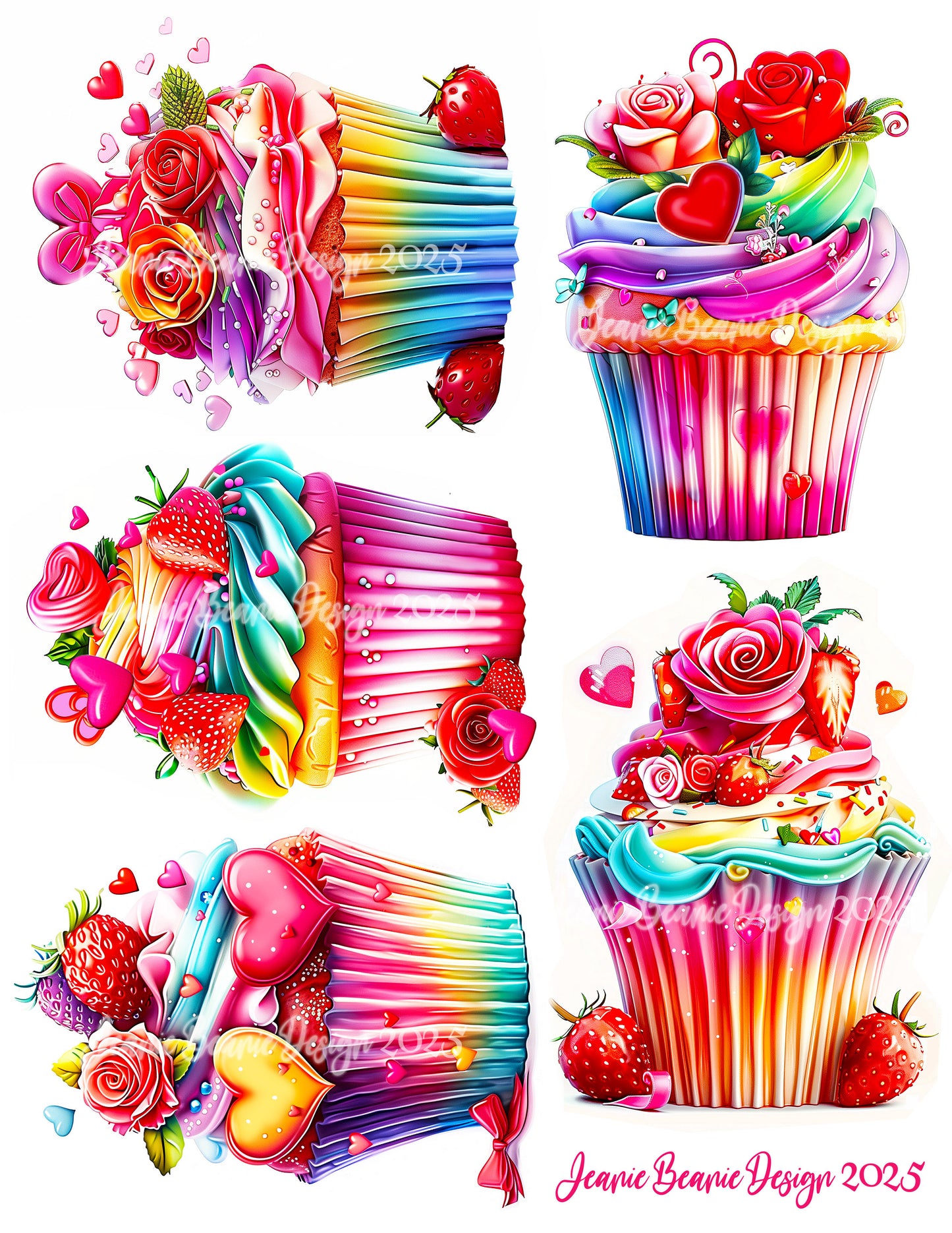 Valentine’s Cupcake Toppers -Create Magical Valentine’s Day desserts effortlessly with these whimsical, high-quality Edible Cup Cake toppers!