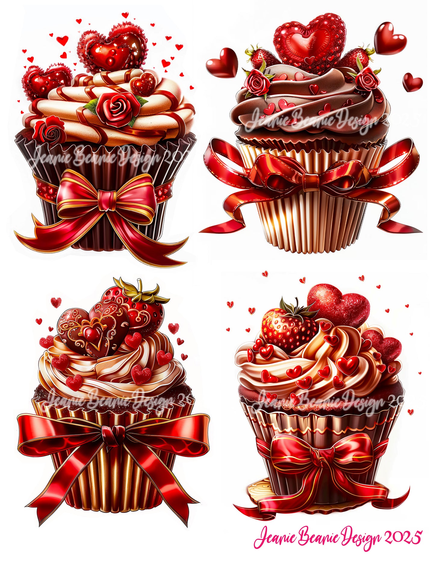 Valentine’s Cupcake Toppers -Create Magical Valentine’s Day desserts effortlessly with these whimsical, high-quality Edible Cup Cake toppers!