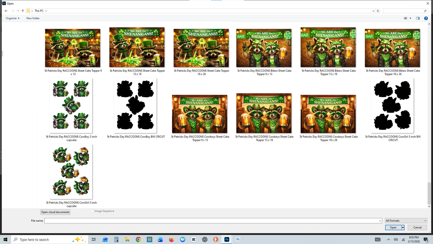 St Patrick's Day Cake topper image files