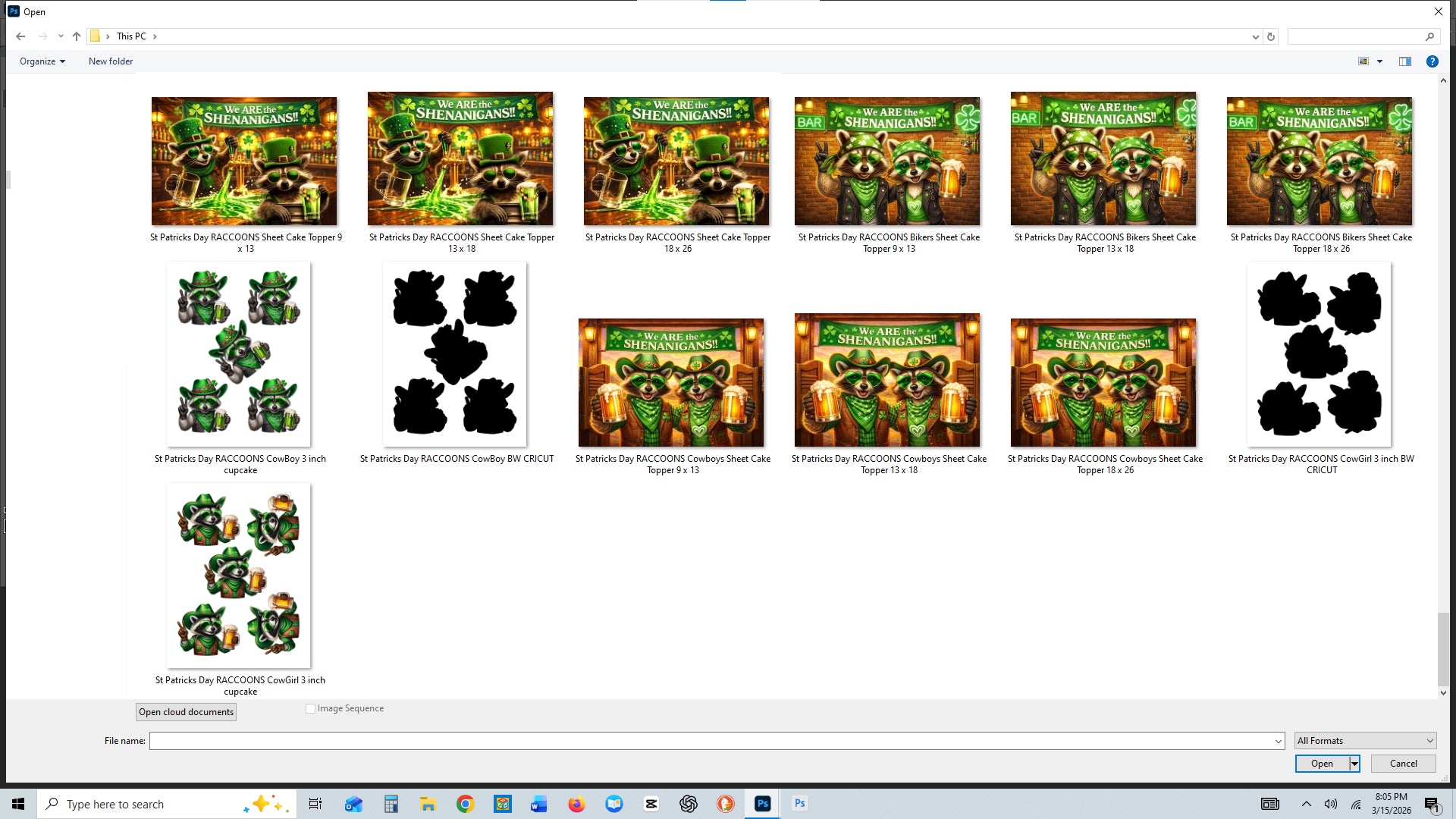 St Patrick's Day Cake topper image files