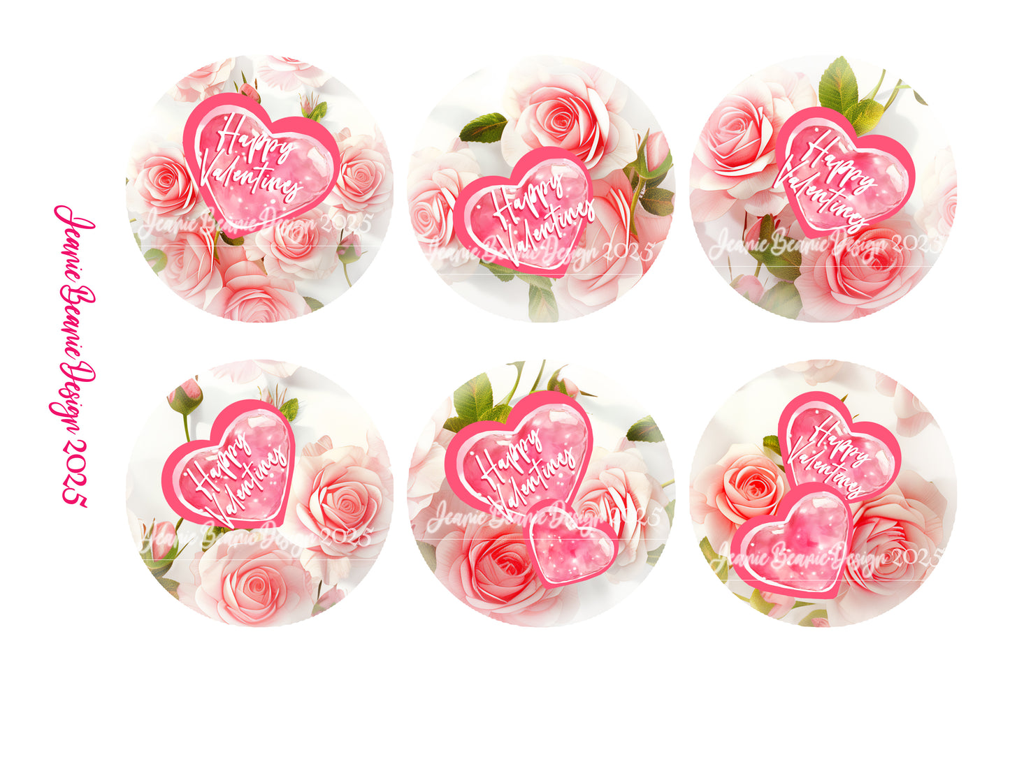 A Touch of Romance 🌸 Sweet Pink Roses Valentine's Bento Edible Cake Wrapper – Cake and Cookie Set 🌸