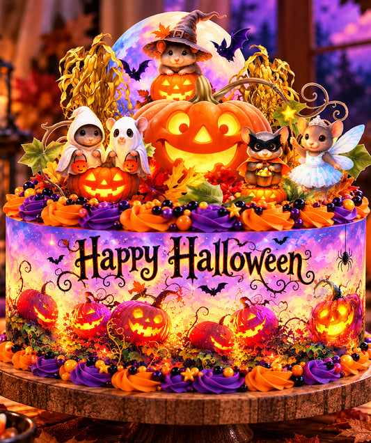 Create a StoryBook Magical Happy Halloween!  Whimsical Halloween Mice, Cute Cake, Cookie & Cupcake Toppers